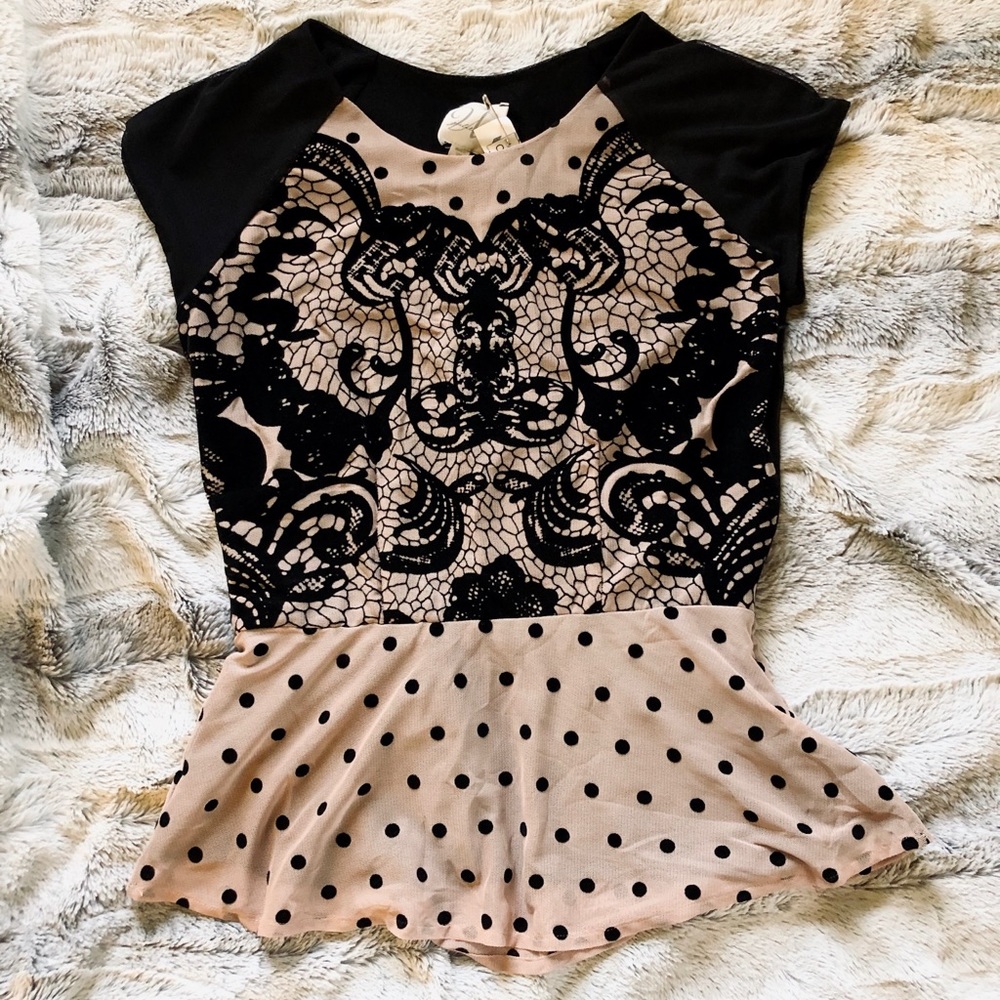 NWT Festive Peplum Top
